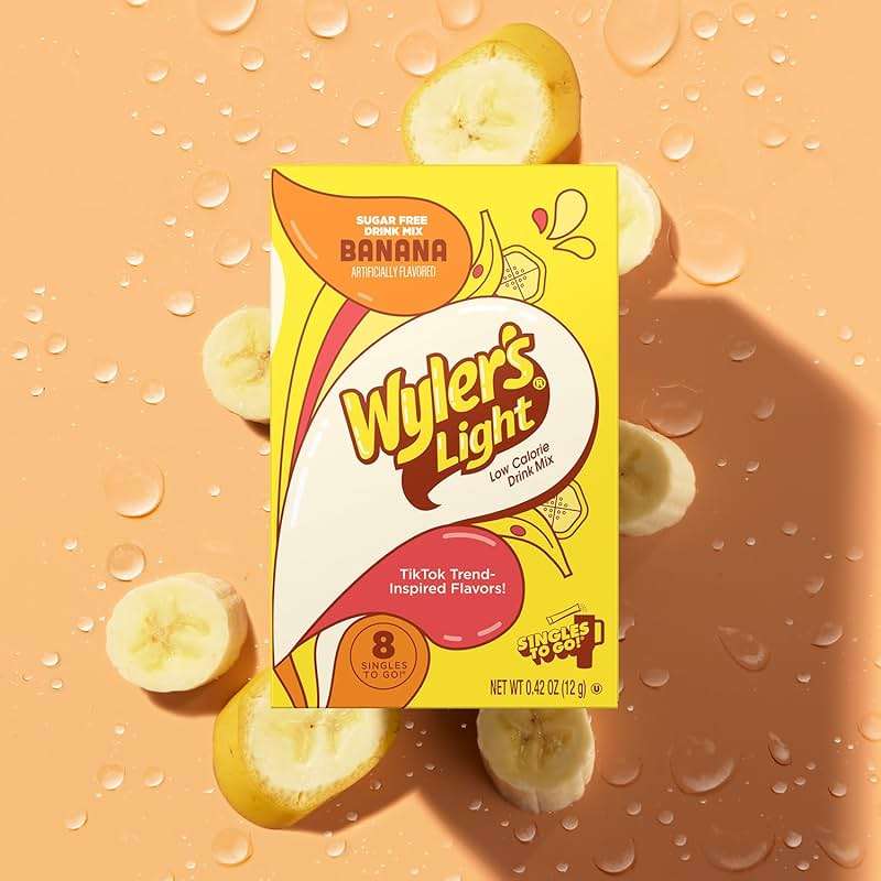 Wyler's Light Singles To Go Powder Packets, Water Drink Mix, Watertok Banana, 96 Servings, 8 Count x Pack of 12 - Image 3