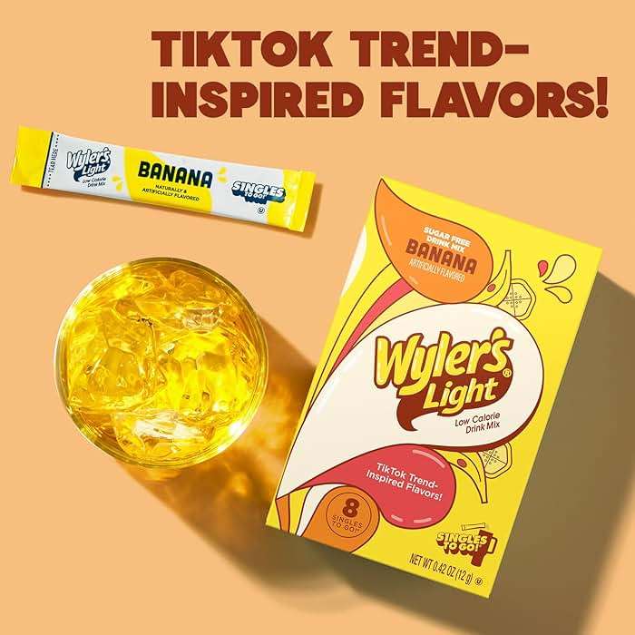 Wyler's Light Singles To Go Powder Packets, Water Drink Mix, Watertok Banana, 96 Servings, 8 Count x Pack of 12 - Image 5