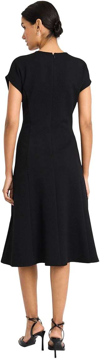Maggy London Women's Women's Classic Crew Neck Short Sleeve Midi - Special Occasion Fitted A-line Wedding Guest Wear to Work Dress - Image 3