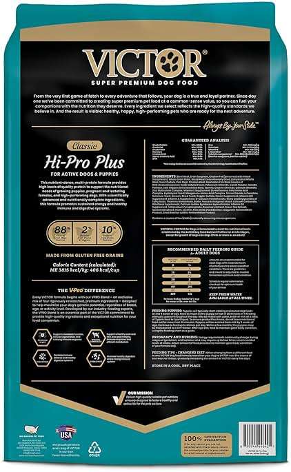 VICTOR Super Premium Dog Food – Hi-Pro Plus Dry Kibble – High Protein Dog Food with 30% Protein – Beef, Chicken, Pork, Fish Meals, Gluten Free - for High Energy and Active Dogs & Puppies, 30lbs - Image 2