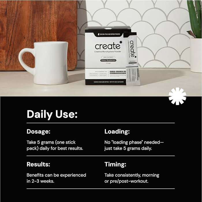 Create Creatine Monohydrate Powder - Creatine Travel Packets, Made with Creapure, 3rd Party Tested & NSF Certified for Sport, 30 Stick Packs, Unflavored - Image 7