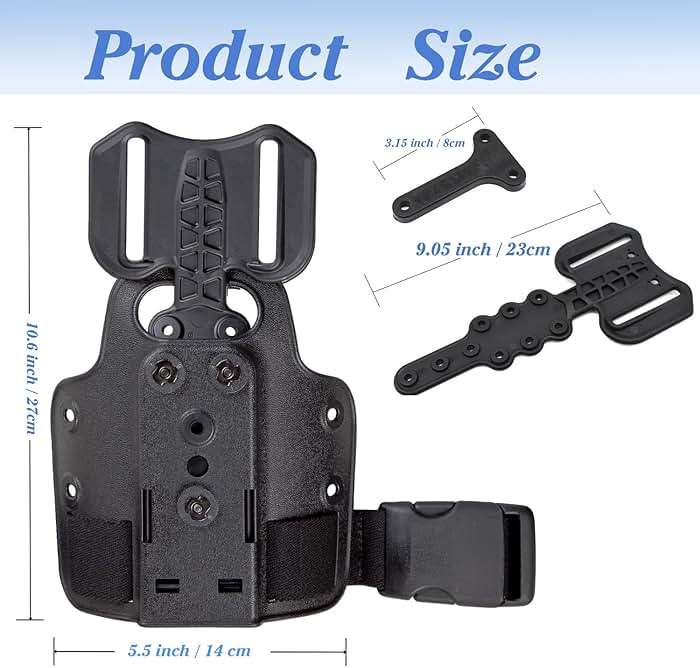 WGLILO Drop Flex Adapter with Single Strap Leg Platform for Gun Holsters, Adjustable Thigh Holster 6004, Drop Leg Panel Attachments Quick Locking, Black - Image 4