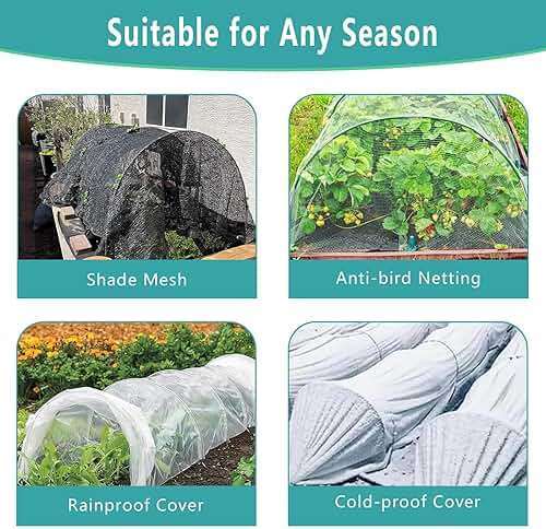BOTINDO Garden Hoops for Raised Beds 36Pcs, 6 Sets of 8FT Long Greenhouse Hoops Grow Tunnel Rust-Free Fiberglass Support Hoops Frame for Garden Netting Fabric Shade Cloth Row Cover (36 PCS) - Image 5