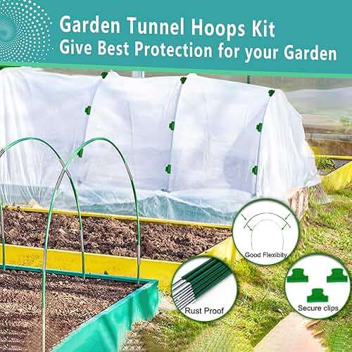 BOTINDO Garden Hoops for Raised Beds 36Pcs, 6 Sets of 8FT Long Greenhouse Hoops Grow Tunnel Rust-Free Fiberglass Support Hoops Frame for Garden Netting Fabric Shade Cloth Row Cover (36 PCS) - Image 6