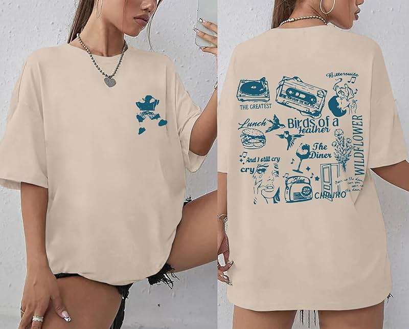 veufcyas Oversized Concert Album Shirts Rock Band Tees for Women Hip Hop Gifts for Concert Lovers Music Festival Outfits Tops - Image 4