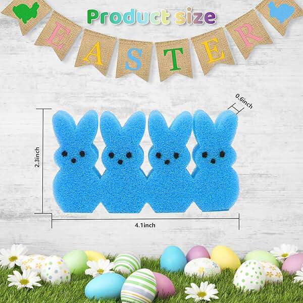 Lettry Easter Decorations, 64pcs Cute Sponge Bunnies Vase Filler, Spring Indoor Decor for Tiered Tray and Table Decorations - Image 2