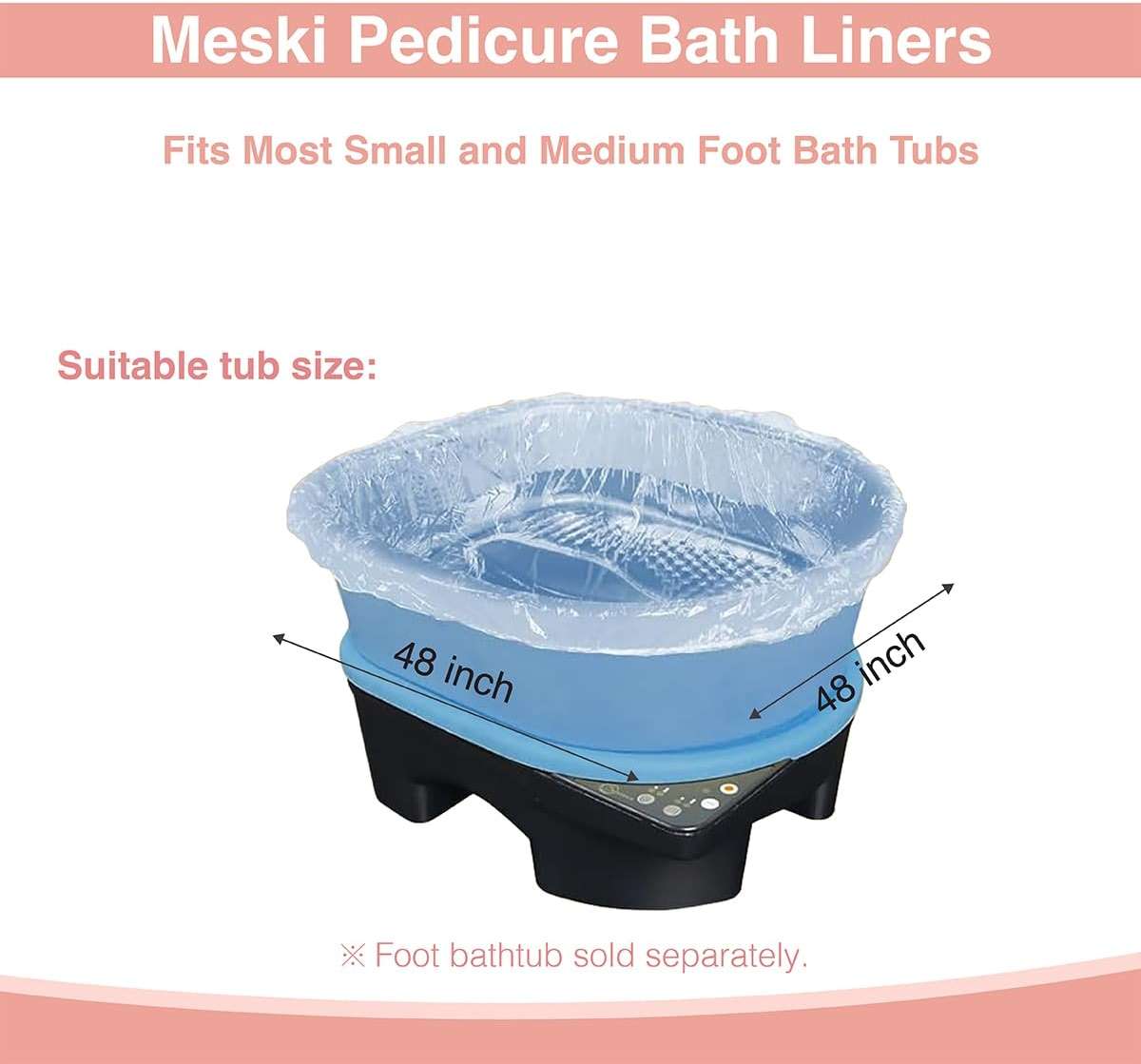 100 PCS Disposable Pedicure Spa Chair Liners – Durable Clear Elastic Foot Bath Bags for Salon Tubs and Foot Massage Treatments - Image 2