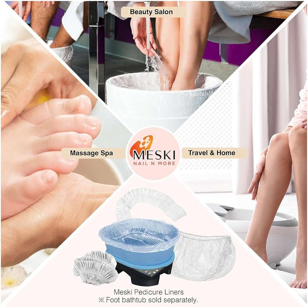 100 PCS Disposable Pedicure Spa Chair Liners – Durable Clear Elastic Foot Bath Bags for Salon Tubs and Foot Massage Treatments - Image 6