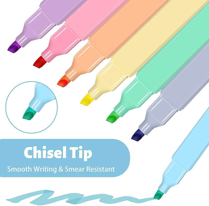 Piochoo Highlighters,10Pcs Bible Highlighters,Chisel Tip Bible Markers,Pastel Purple Highlighter for Journaling Planner Notes School Supplies, assorted colors no bleed Pens - Image 3