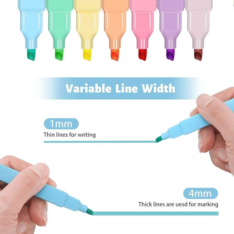 Piochoo Highlighters,10Pcs Bible Highlighters,Chisel Tip Bible Markers,Pastel Purple Highlighter for Journaling Planner Notes School Supplies, assorted colors no bleed Pens - Image 4