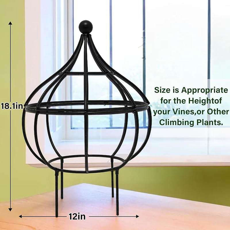 GOOOXIM Sturdy Metal Garden Obelisk Trellis for Climbing Plants - 12" x 8.1" Versatile Support for Roses, Topiaries & Houseplants - Easy to Assemble, Durable & Decorative for Indoor/Outdoor Displays - Image 2