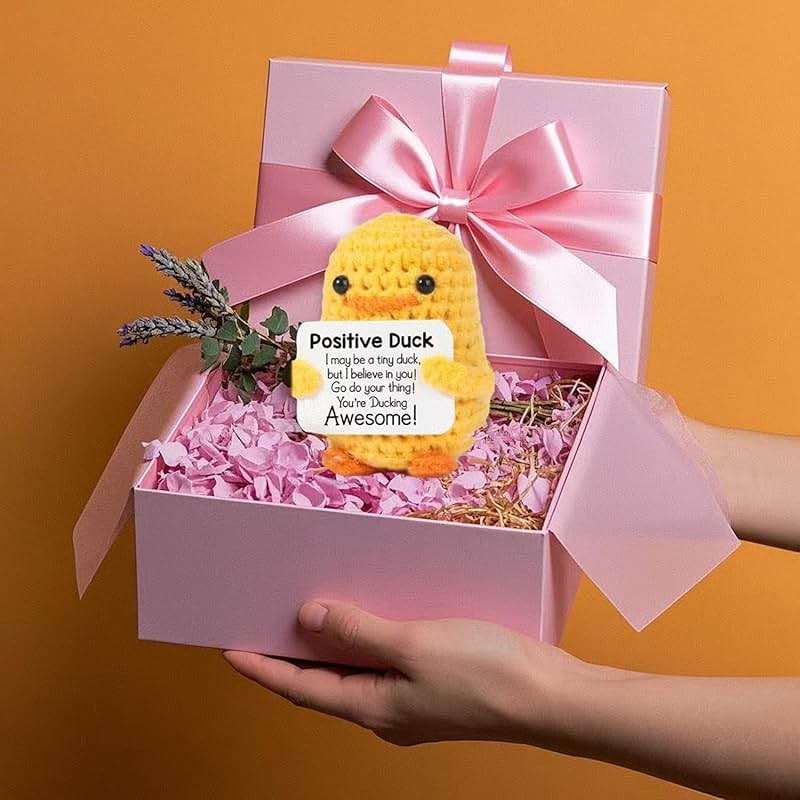 Birthday Gifts for Women Girls Teens Boys Her - Crochet Animal Emotional Cheer Support Positive Inspirational Small Funny Cute Duck Pickle Potato Gifts for Him Men Friend Coworker Birthday Graduation - Image 3