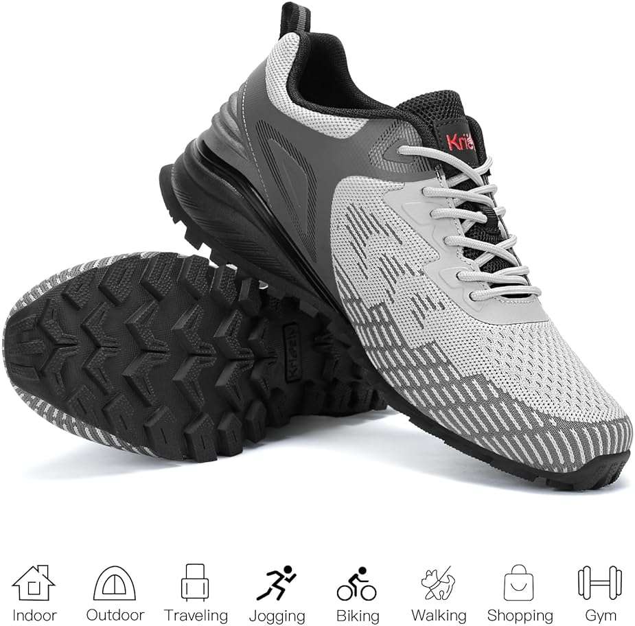 Kricely Men's Trail Running Shoes Non Slip Hiking Shoes Tennis Shoes Fashion Sneakers Workout Footwear - Image 5