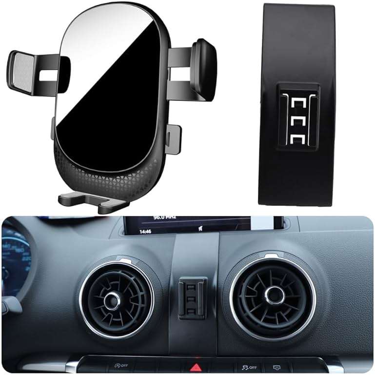 Car Phone Holder for Audi A3/S3/RS3 Auto Accessories [Only for Audi 2015-2020 A3 / S3 & 2017-2020 RS 3] [Auto Lock Hands Free Cell Phone Mount Car fits for iPhone & All Smartphones] - Image 1