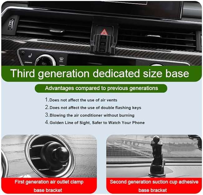Car Phone Holder for Audi A4/S4/A5/S5/RS5 Auto Accessories [Only for Audi 2017-2025 A4 / S4 & 2018-2025 A5 / S5 / RS 5] [Auto Lock Hands Free Cell Phone Mount Car fits for iPhone & All Smartphones] - Image 2