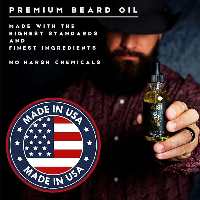 Veien Beard Oil for Men - Clean White Tea Masculine Scent - Softens & Conditions Beard, Moisturizes Dry Skin, Stops Beard Itch & Dandruff - 2oz Non-Greasy Premium Beard Grooming Oil - Image 4