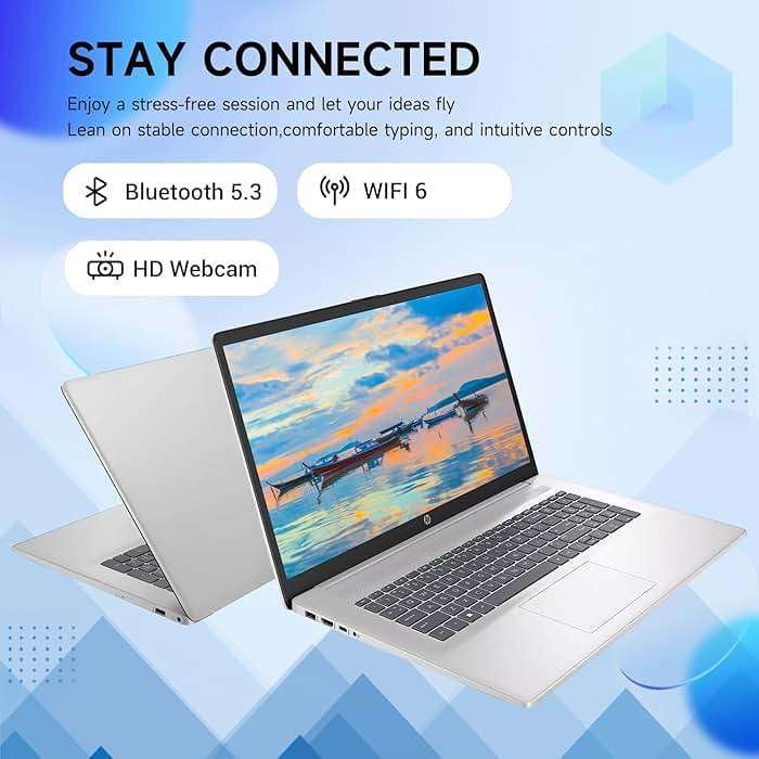 HP Premium 17.3" Touchscreen Laptop, 8-Cores Intel Core i3-N305, 32GB RAM, 128GB eMMC + 1TB SSD, MS Copilot, Office 365 for the Web, Webcam w/Privacy Shutter, Wi-Fi 6, Windows 11, Silver - Image 4