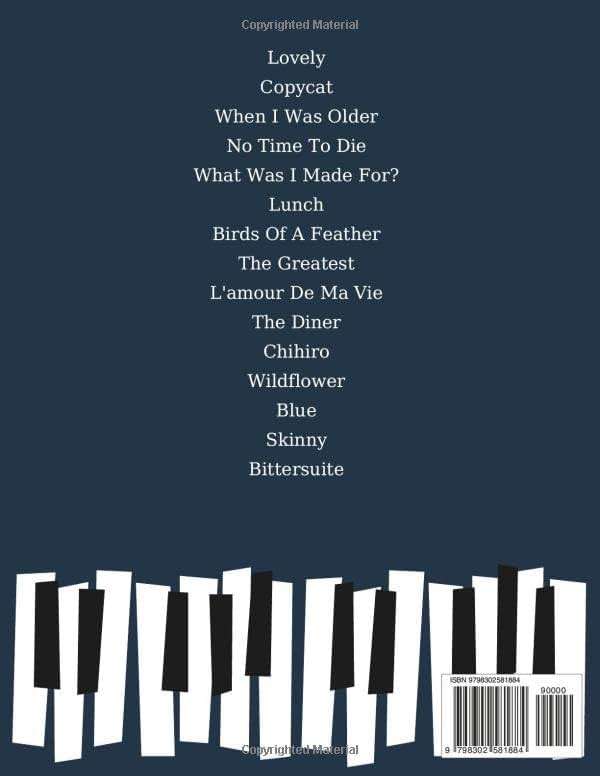 Billie Eilish Piano Book: Collection 15 songs from The Album Hit Me Hard and Soft and more. - Image 2