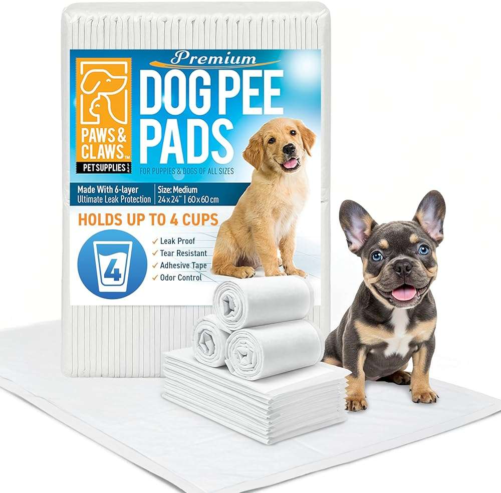 Paws & Claws Premium Disposable Dog & Puppy Pee Pads – Small 17"x20", 50 Count – 6-Layer Leak‑Proof, Super Absorbent (Holds 4 Cups), Quick‑Drying – for Small Dogs, Puppies, Seniors & Potty Training - Image 1