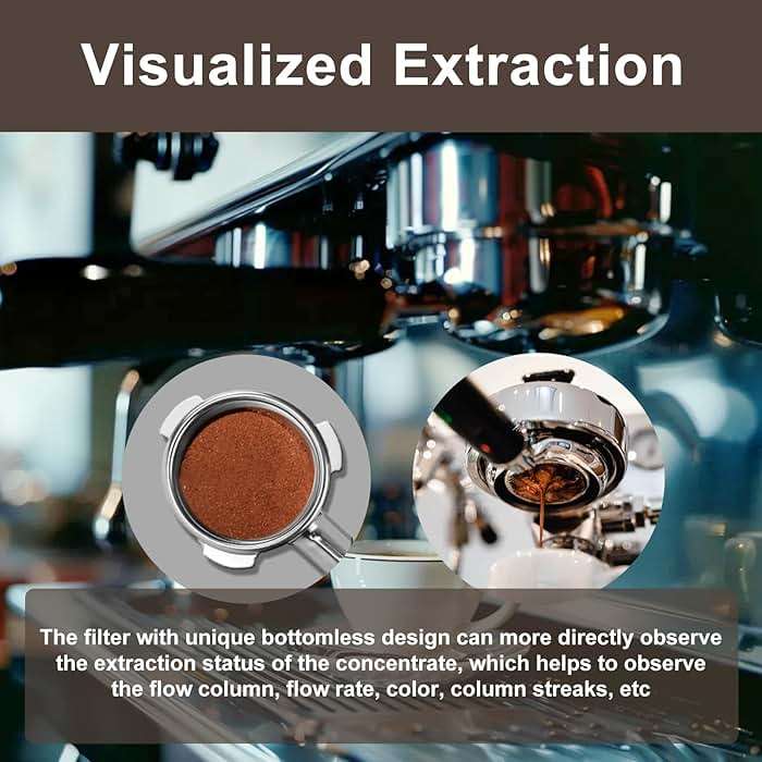 VOURMIO 54mm Bottomless Portafilter - 3 Ears with Stainless Steel Filter Basket, Fits Breville Barista Express, Pro, Touch, Bambino Plus, Infuser (880BSS, 870XL, 878BSS, 500BSS, 840XL), Black - Image 7