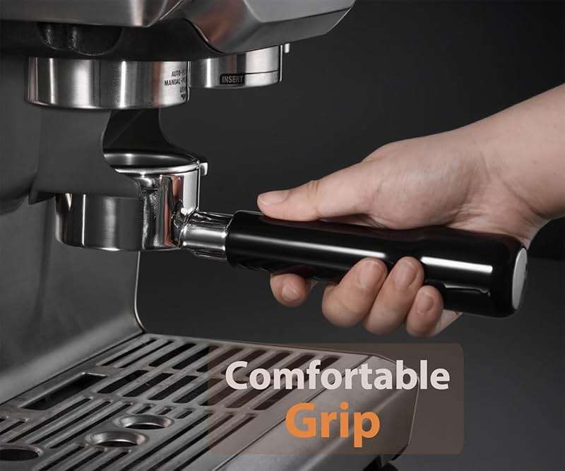 VOURMIO 54mm Bottomless Portafilter - 3 Ears with Stainless Steel Filter Basket, Fits Breville Barista Express, Pro, Touch, Bambino Plus, Infuser (880BSS, 870XL, 878BSS, 500BSS, 840XL), Black - Image 9