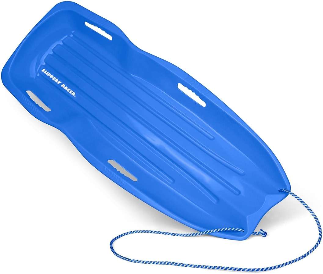 Slippery Racer Downhill Xtreme Flexible Adults and Kids Plastic Toboggan Snow Sled for up to 2 Riders with Pull Rope and Handles - Image 2