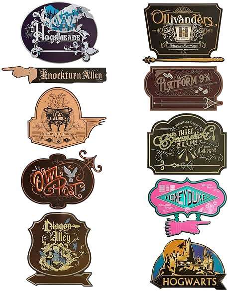 Conquest Journals Harry Potter Wizarding World Directional Sign Set, Officially Licensed, 12 Pieces, 10 6'' x 9'' Location Signs & 2 48'' Posts, Cardstock, Party Decorations or Home Decor - Image 4