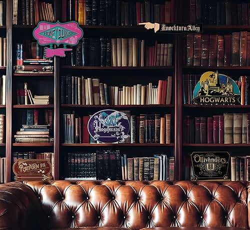Conquest Journals Harry Potter Wizarding World Directional Sign Set, Officially Licensed, 12 Pieces, 10 6'' x 9'' Location Signs & 2 48'' Posts, Cardstock, Party Decorations or Home Decor - Image 8