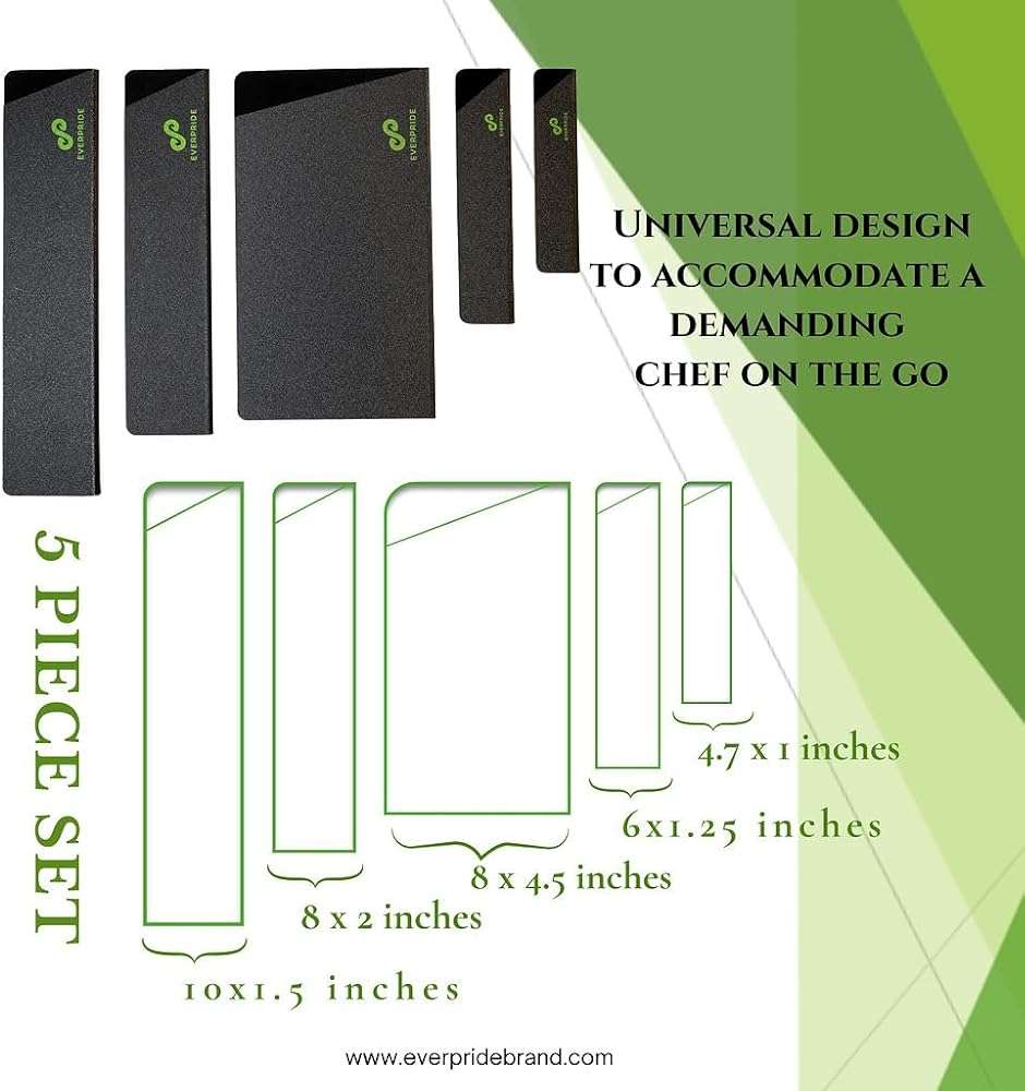 EVERPRIDE 5 PIECE Chef Knife Guard Set Universal Blade Edge Cover and Knife Sheath Set for Chef and Kitchen Knives Durable BPA-Free Felt Lined Sturdy ABS Plastic Knife Storage and Protection - Image 3