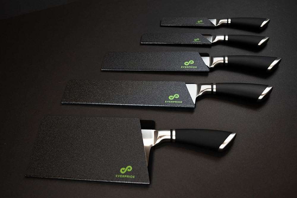 EVERPRIDE 5 PIECE Chef Knife Guard Set Universal Blade Edge Cover and Knife Sheath Set for Chef and Kitchen Knives Durable BPA-Free Felt Lined Sturdy ABS Plastic Knife Storage and Protection - Image 6