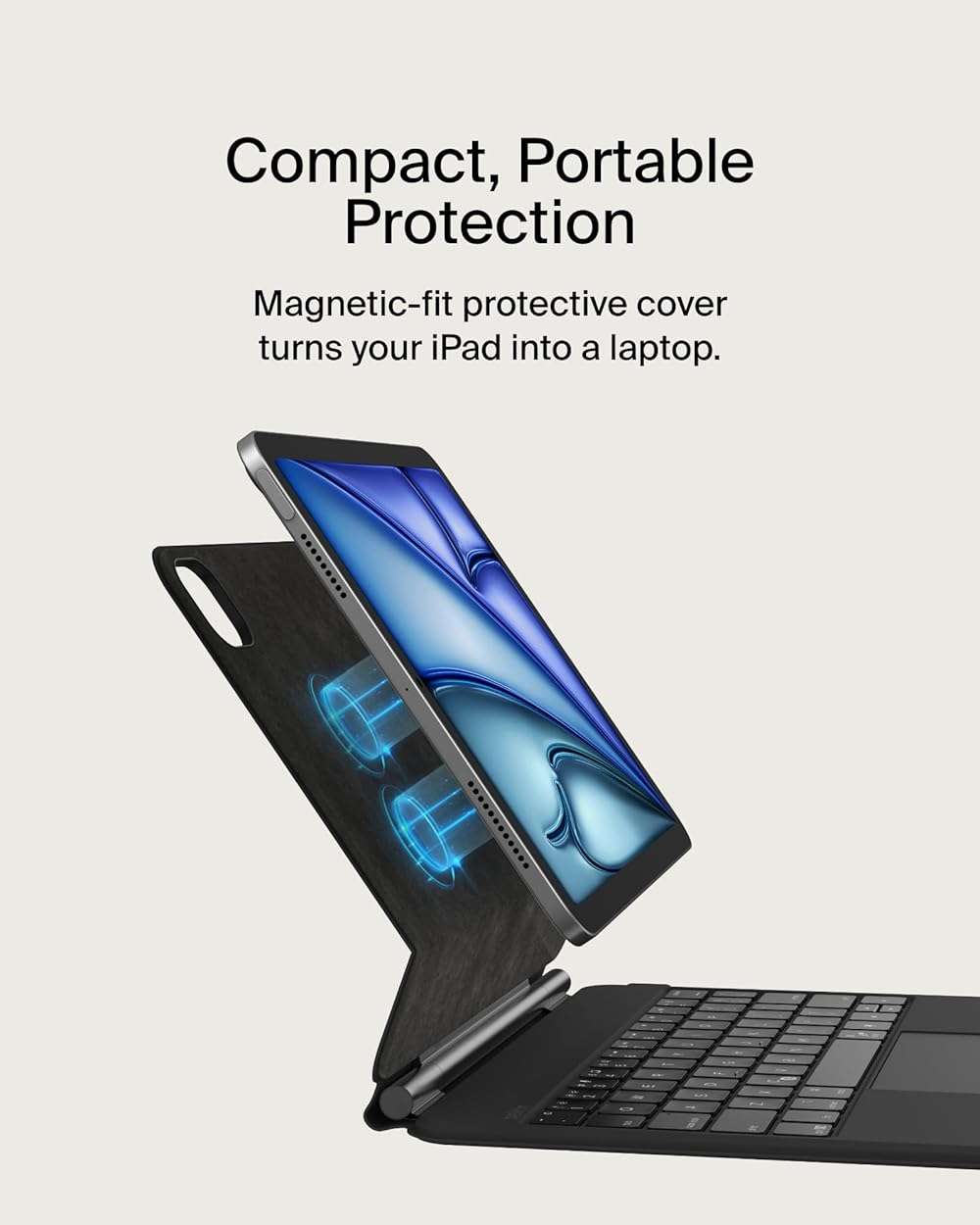 Belkin Pro Keyboard Case w/Magnetic Stand, Backlit Bluetooth Keyboard, Multi-Gesture Controls, Magnetic Apple Pencil Storage Compatibility, & Multimedia Keys for iPad Air 10.9" & iPad Pro 11" - Black - Image 3