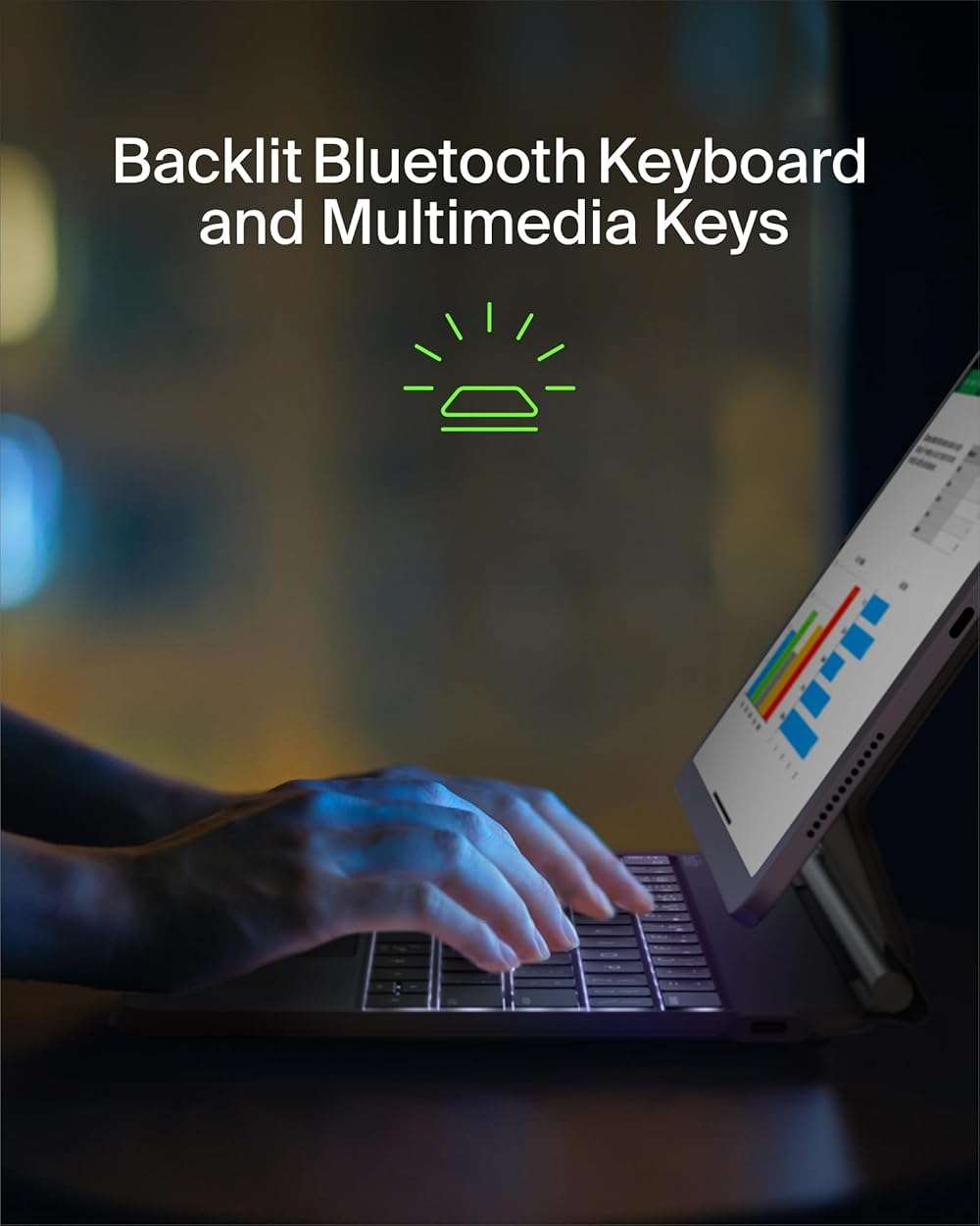 Belkin Pro Keyboard Case w/Magnetic Stand, Backlit Bluetooth Keyboard, Multi-Gesture Controls, Magnetic Apple Pencil Storage Compatibility, & Multimedia Keys for iPad Air 10.9" & iPad Pro 11" - Black - Image 5