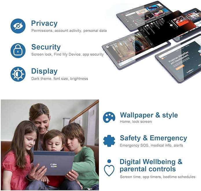 C idea 10.1 inches Tablet,Android 12.0 Tablet 8GB RAM 128GB ROM (1TB TF),1920 * 1200 Full HD Screen,8 Core Unisoc T606 CPU,2.4G/5G WiFi,8MP+13MP Camera,6000mAh Long Battery,Face Unlocked(Gray) - Image 5