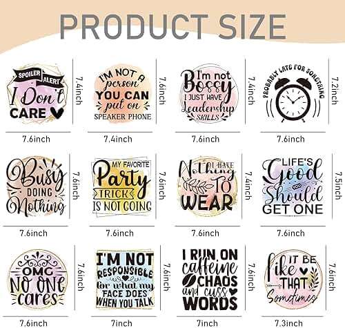 Dazaoratix Sarcastic Iron on Patches - 12 PCs Funny Heat Transfer Design Stickers Ready to Press Black Humor Joke Shirts Decals for T-Shirts Men Adult Clothes Women DIY Crafts Clothing Hat Decoration - Image 3