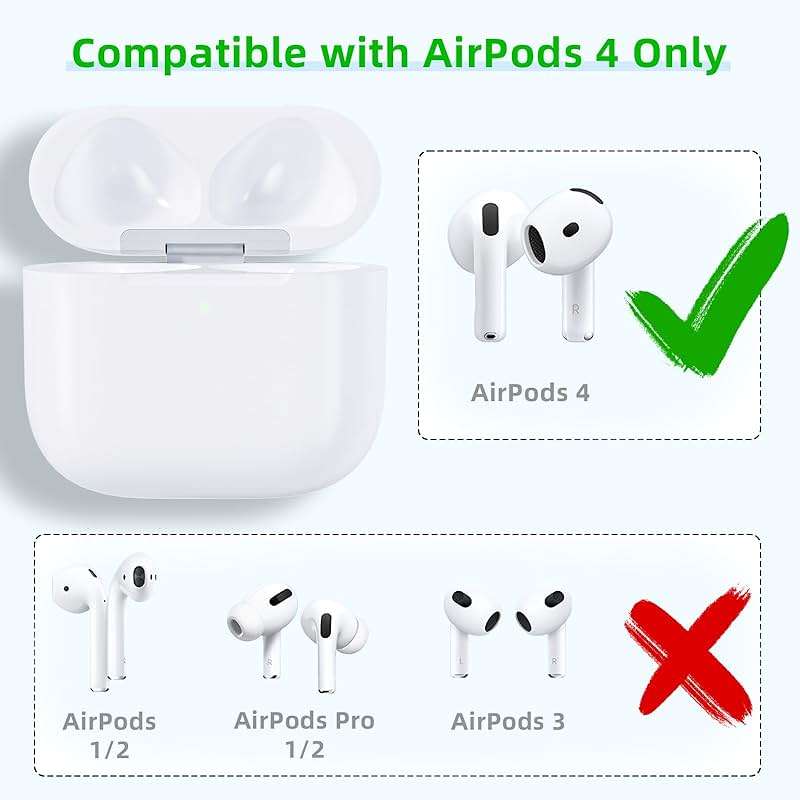 Wireless Charging Case Compatible with AirPods 4, Replacement Charger Case with Bluetooth Pairing Sync Button (to USB-C) - Image 2