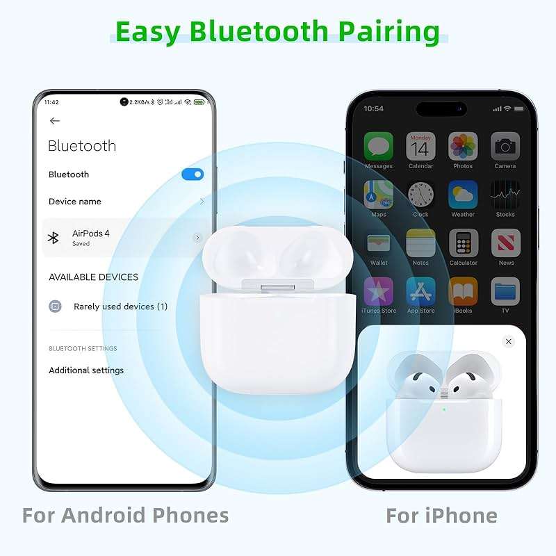 Wireless Charging Case Compatible with AirPods 4, Replacement Charger Case with Bluetooth Pairing Sync Button (to USB-C) - Image 3