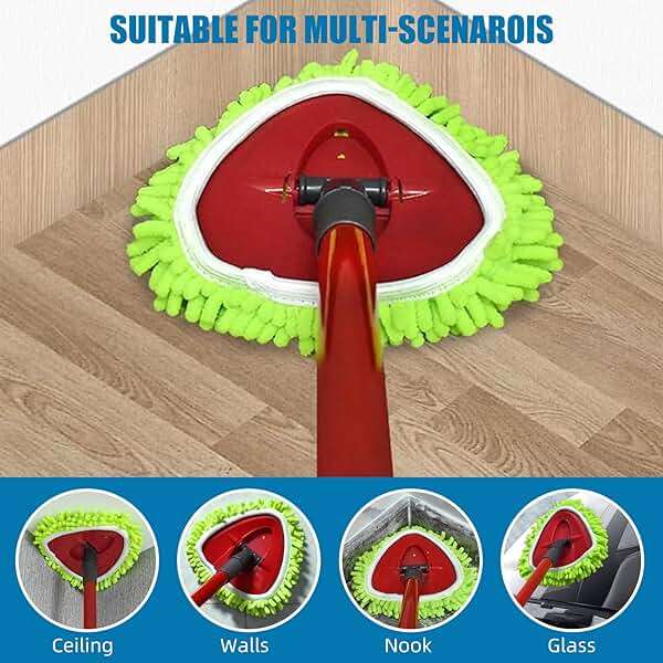 Spin Mop Heads Replacements for Ocedar Easywring 1 Tank System 3 Pack Chenille Mop Pad Spin Mop Refill for O Cedar Mop Head Replacement Green - Image 5