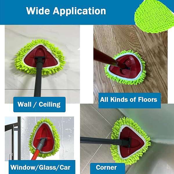 Spin Mop Heads Replacements for Ocedar Easywring 1 Tank System 3 Pack Chenille Mop Pad Spin Mop Refill for O Cedar Mop Head Replacement Green - Image 8