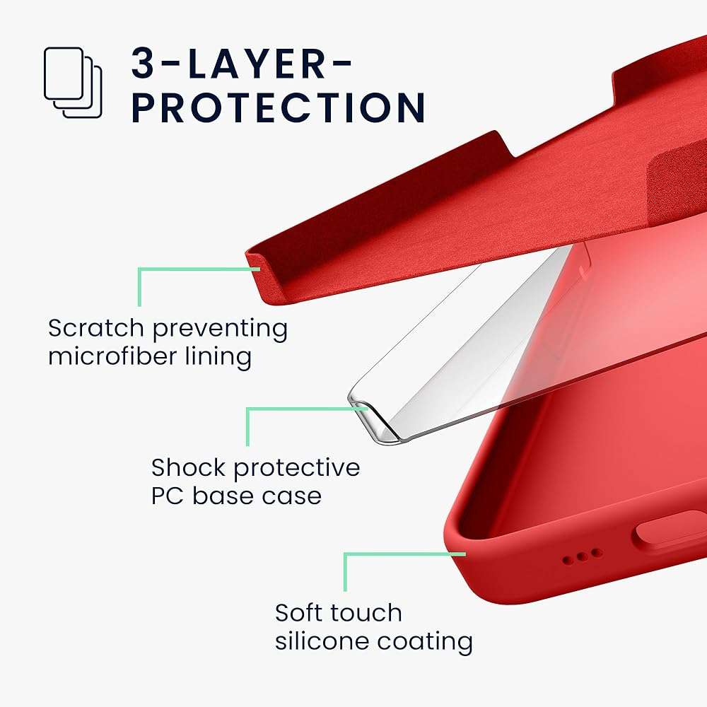 kwmobile Case Compatible with Apple iPhone 17e / iPhone 16e Case - TPU Silicone Phone Cover with Soft Finish - Classic Red - Image 4
