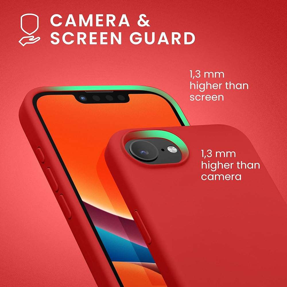 kwmobile Case Compatible with Apple iPhone 17e / iPhone 16e Case - TPU Silicone Phone Cover with Soft Finish - Classic Red - Image 5