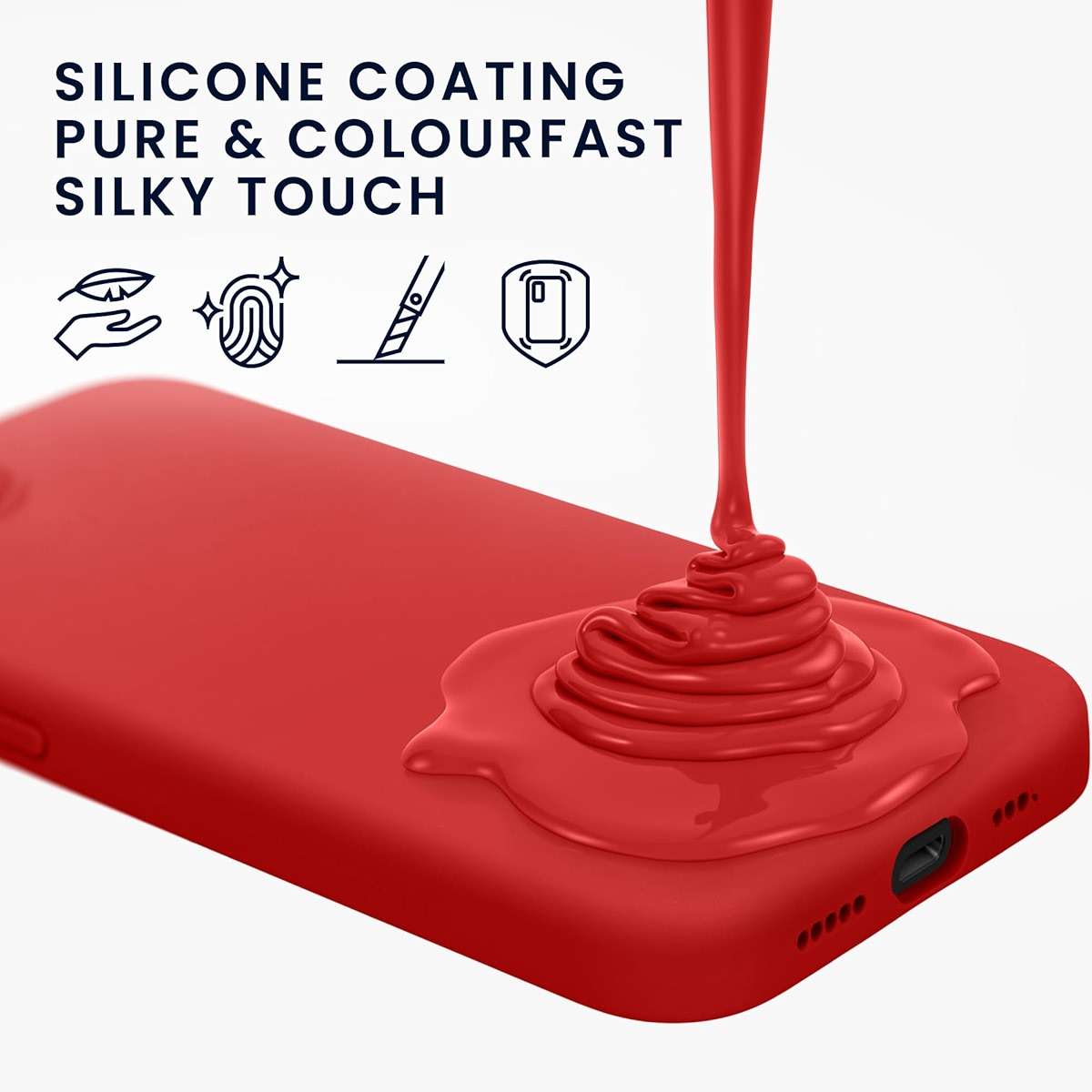kwmobile Case Compatible with Apple iPhone 17e / iPhone 16e Case - TPU Silicone Phone Cover with Soft Finish - Classic Red - Image 7