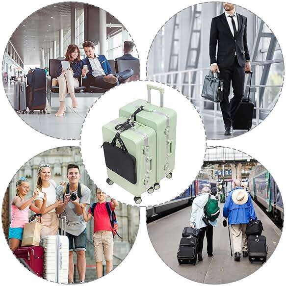 Vividwise Luggage Straps, Stretchable Luggage Connector Straps for Suitcases, Metal Buckle Add A Bag Adjustable Attachment Accessories Belts (Black-Metal Buckle, 0.75" W) - Image 7