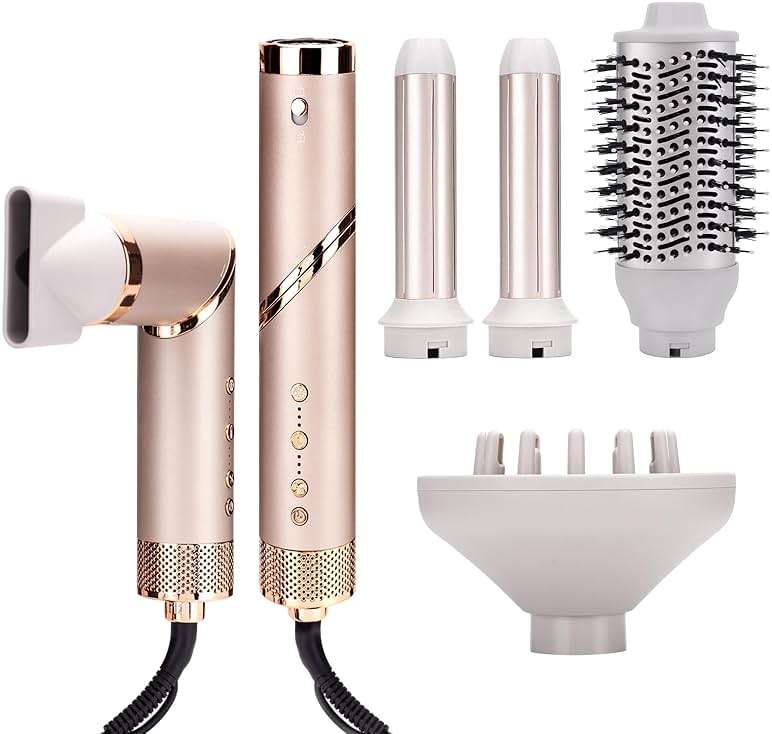 Hupifaz 5 in 1 Hot Air Styler and Blow Dryer Brush, Auto Wrap Airstyler with Diffuser, High Speed 110000 RPM FlexStyle Hair Dryer, Fast Drying Multi Style for Straight, Volumize, Wavy and Curly - Image 1