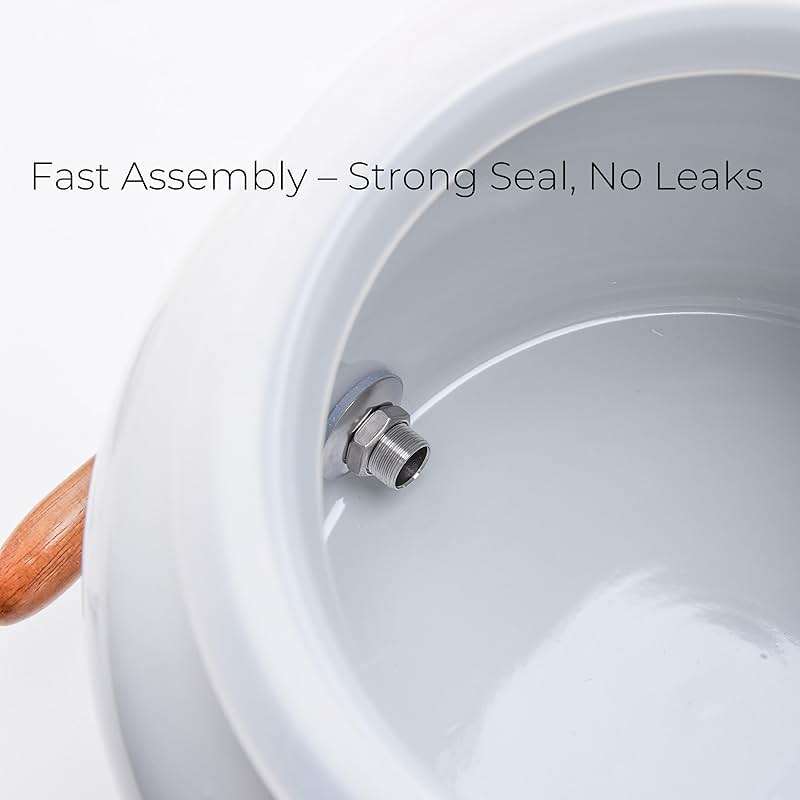 Ceramic Water Dispenser for 5 Gallon Bottle – Crock Water Dispenser with Durable Stainless Steel Faucet, Ideal for 3 to 5 Gallon Jugs, Classic Porcelain Water Crock Design for Home or Office Use - Image 5