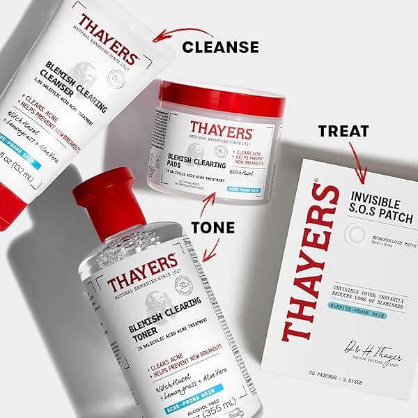 THAYERS Invisible S.O.S Hydrocolloid Acne Pimple Patch, Ultra-Thin Design Instantly Reduces Look of Blemishes, Set of 22 Pimple Patches - Image 8