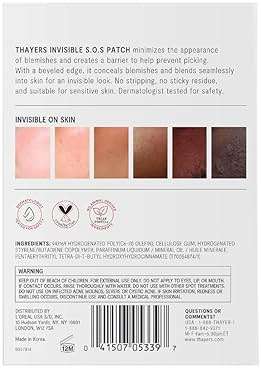 THAYERS Invisible S.O.S Hydrocolloid Acne Pimple Patch, Ultra-Thin Design Instantly Reduces Look of Blemishes, Set of 22 Pimple Patches - Image 9