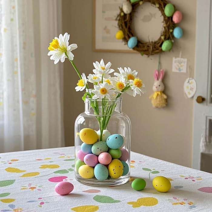 Allaugh Easter Egg Vase Filler: Lightweight Foam Eggs for Quick Spring Decor - Non-Toxic Toddler-Safe Centerpiece - Busy Mom's Easter Brunch & Egg Hunt Table Upgrade - Image 1