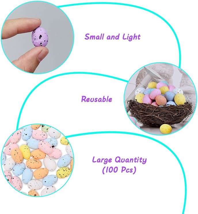 Allaugh Easter Egg Vase Filler: Lightweight Foam Eggs for Quick Spring Decor - Non-Toxic Toddler-Safe Centerpiece - Busy Mom's Easter Brunch & Egg Hunt Table Upgrade - Image 5
