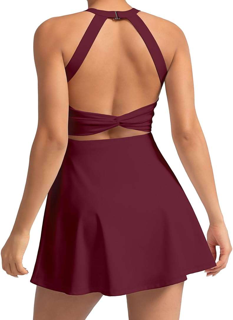 MIRITY Womens Activewear Tennis Dress - Built in Shorts with Pockets and Bra Golf Athletic Workout Dresses - Image 2
