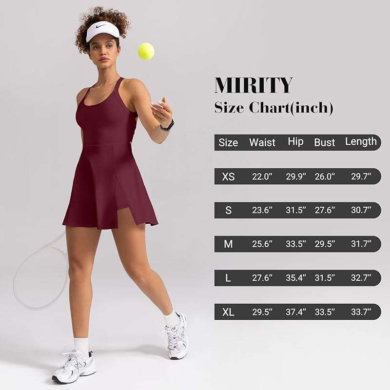 MIRITY Womens Activewear Tennis Dress - Built in Shorts with Pockets and Bra Golf Athletic Workout Dresses - Image 7